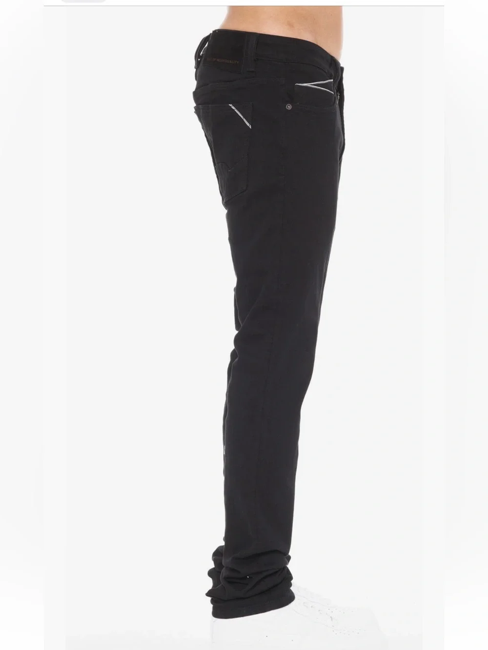 Cult Of Individuality 3M PUNK SUPER SKINNY MOTO IN MATRIX BLACK JEANS